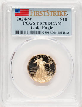 2024-W Proof Gold Eagle 1/4 oz FS Flag PCGS PR70