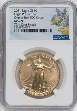 2021 One-Ounce Gold Eagle Type 2 At Dusk & Dawn 35th Anniversary 77th NGC MS69