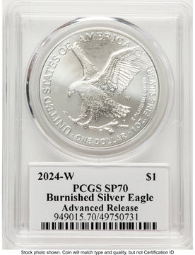2024-W Burnished Silver Eagle 1 oz AR John Dannreuther PCGS MS70 2024-W Burnished Silver Eagle 1 oz AR John Dannreuther PCGS MS70