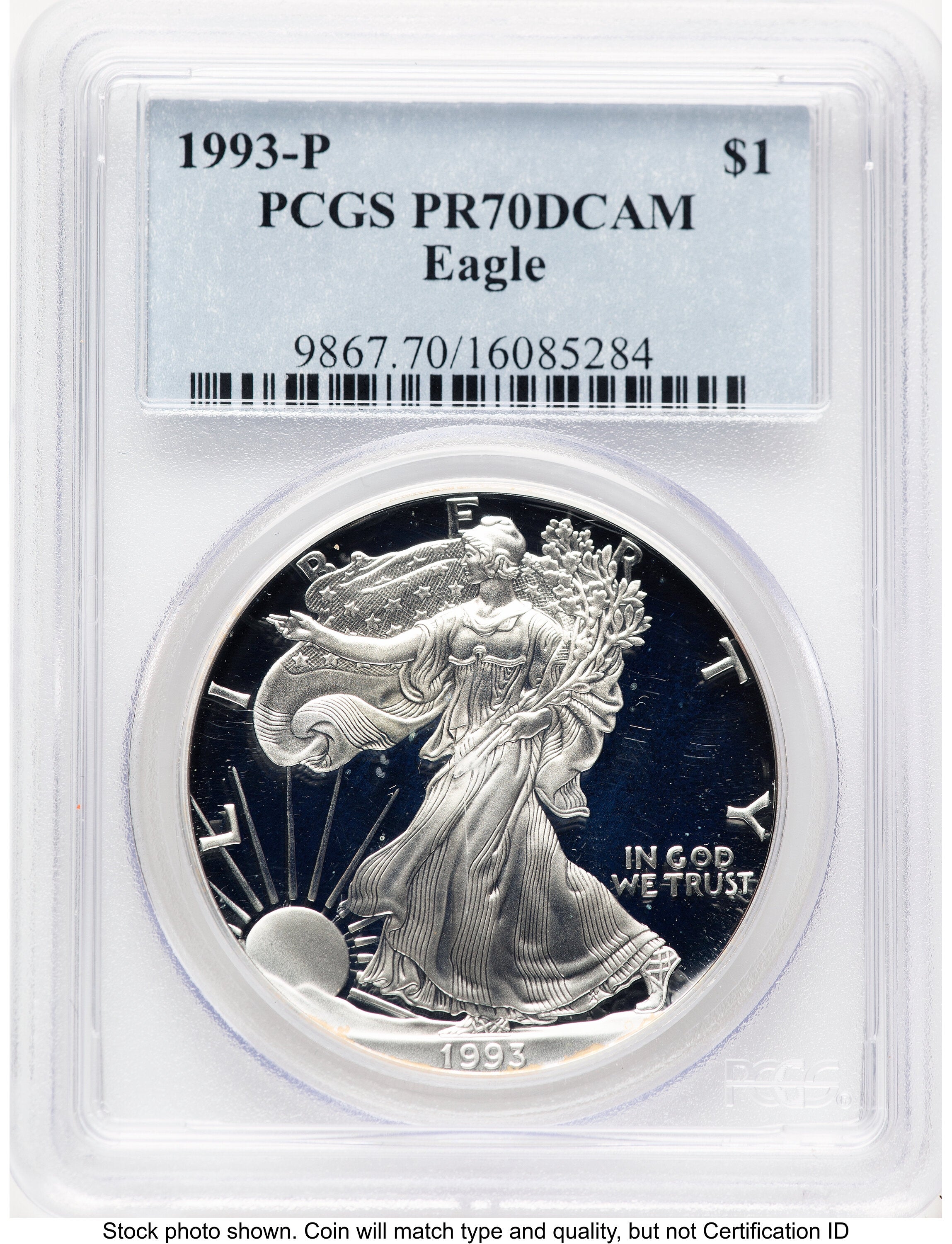 CDL TOKYO Parthenon Pierce silver 片耳のみ 1993-P Proof Silver Eagle 1 oz Blue Label PCGS PR70 | LCR Coin