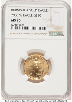 2006-W Burnished Gold Eagle 1/4 oz 0.25 oz Brown Label NGC MS70