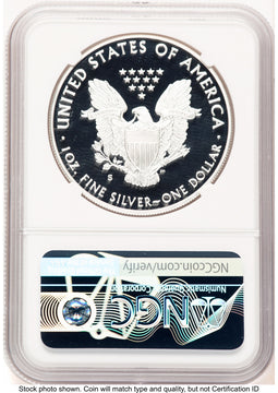 2020-S Proof Silver Eagle 1 oz FDI Trolley Label NGC PF70
