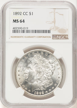 1892-CC Morgan Dollar NGC MS64 (772066002)