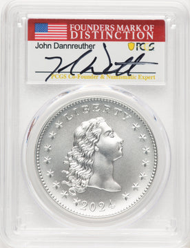 2024-(P) Silver 230th Anniv Flowing Hair Medal AR MS70 PCGS John Dannreuther