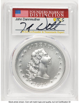 2024-(P) Silver 230th Anniversary Flowing Hair Medal AR John Dannreuther Modern Commemoratives PCGS MS70