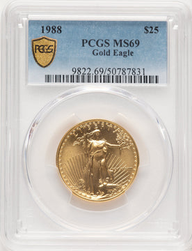 1988 Gold Eagle 1/2 oz Blue Gradient PCGS MS69