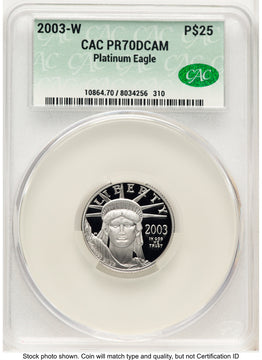 2003-W Proof Platinum Eagle 1/4 oz Non Designation CACG PR70
