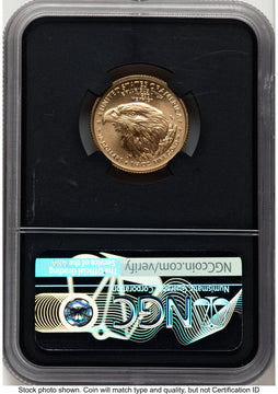 2021-W TY2 Gold Eagle 1/4 oz Unfinished Proof Dies Gold Flying Eagle NGC PF70