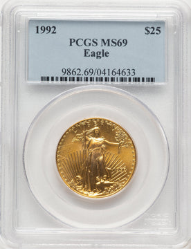 1992 Gold Eagle 1/2 oz Blue Label PCGS MS69