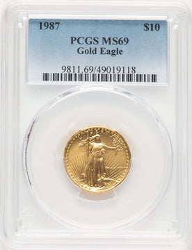 1987 Gold Eagle 1/4 oz Blue Gradient PCGS MS69