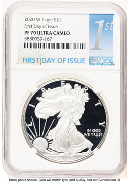 2020-W Proof Silver Eagle 1 oz FDI 1ST NGC PF70