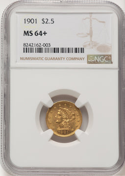 1901 $2.50 Liberty Quarter Eagle NGC MS64+