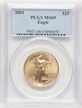 2001 Gold Eagle 1/2 oz Blue Label PCGS MS69