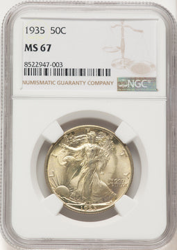 1935 50C Walking Liberty Half Dollar NGC MS67
