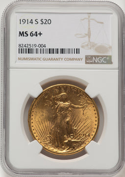 1914-S $20 Saint-Gaudens Double Eagle NGC MS64+ (774732012)