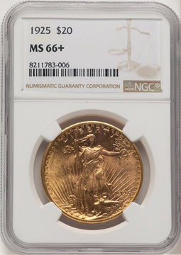 1925 $20 Saint-Gaudens Double Eagle NGC MS66+ (774732016)