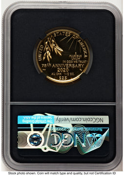 2020-W 1/2 oz Proof Gold End of World War II 75th Anniversary ER NGC PF70 Ed Moy 2020-W 1/2 oz Proof Gold End of World War II 75th Anniversary ER NGC PF70 Ed Moy
