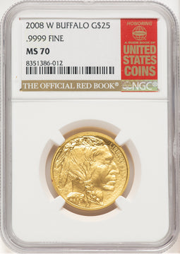 2008-W Burnished Gold Buffalo 1/2 oz Red Book NGC MS70