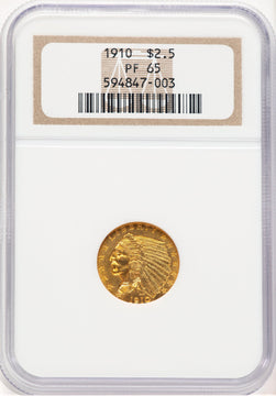 1910 $2.50 Proof Indian Quarter Eagle NGC PR65