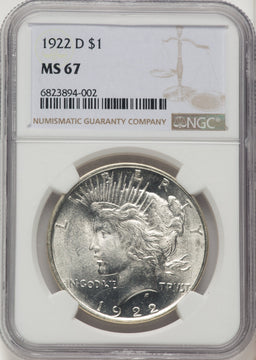 1922-D Peace Dollar NGC MS67 1922-D Peace Dollar NGC MS67