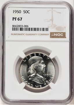 1950 50C Proof Franklin Half Dollar NGC PR67 (775996055)