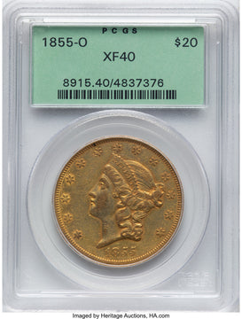 1855-O $20 Liberty Double Eagle PCGS XF40