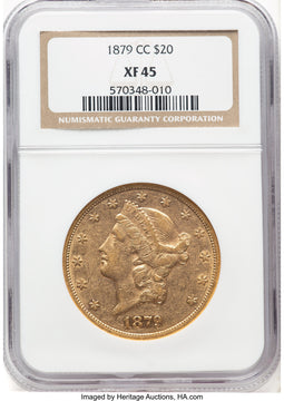 1879-CC $20 Liberty Double Eagle NGC XF45