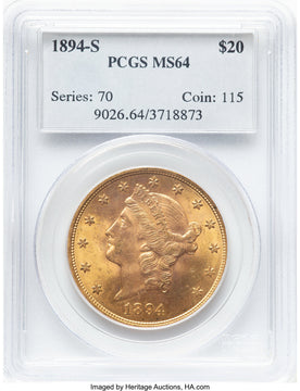 1894-S $20 Liberty Double Eagle PCGS MS64 (776141072)