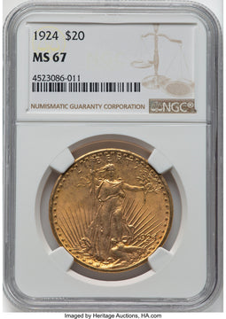 1924 $20 Saint Saint-Gaudens Double Eagle NGC MS67 (776141083)