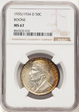 1935/34-D 50C Boone Commemorative Silver NGC MS67 (776273010)