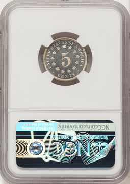 1876 5C CA Proof Shield Nickel NGC PR67