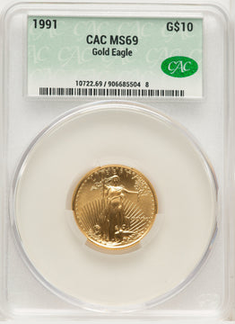 1991 Gold Eagle 1/4 oz Non Designation CACG MS69