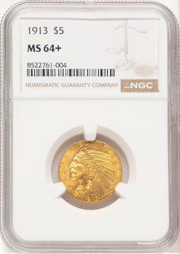 1913 $5 Indian Half Eagle NGC MS64+