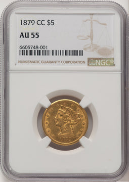 1879-CC $5 Liberty Half Eagle NGC AU55 (776350005)