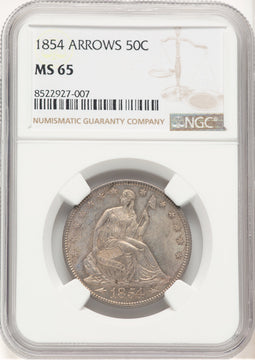 1854 50C Arrows Seated Half Dollar NGC MS65 (776350028)