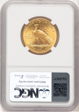 1908 $10 MOTTO Indian Eagle NGC MS65+
