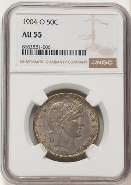 1904-O 50C Barber Half Dollar NGC AU55 (777194173)