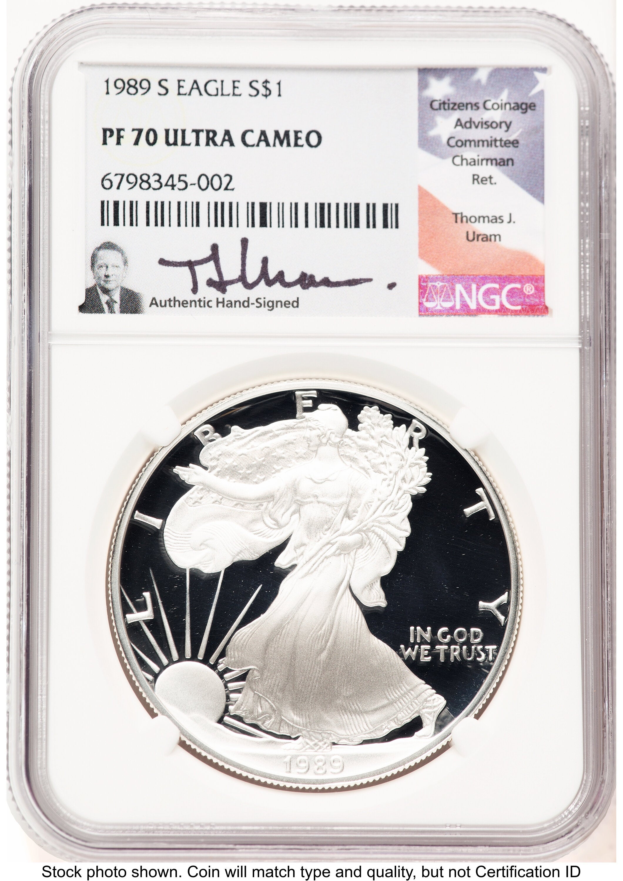1989-S Proof Silver Eagle 1 oz Thomas Uram NGC PF70 | LCR Coin