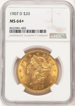 1907-D $20 Liberty Double Eagle NGC MS64+ (777426002)