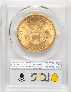 1857-S $20 Liberty Double Eagle PCGS MS66