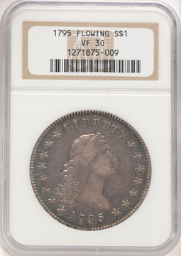 1795 Flowing Hair Three Leaves Early Dollar NGC VF30