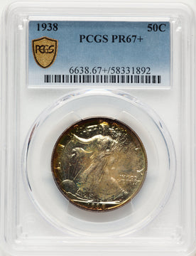 1938 50C Proof Walking Liberty Half Dollar PCGS PR67+