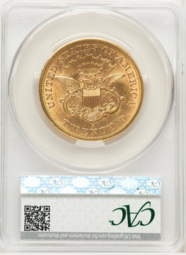 1864-S $20 Liberty Double Eagle CACG AU58
