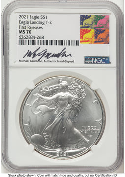 2021 Silver Eagle Type 2 FR Michael Gaudioso Eagle Art NGC MS70