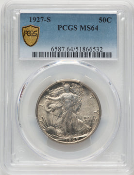1927-S 50C Walking Liberty Half Dollar PCGS MS64 (777581080)