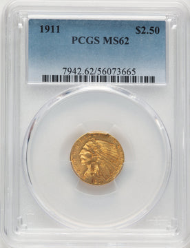 1911 $2.50 Indian Quarter Eagle PCGS MS62 (777602018)