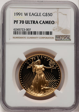 1991 Gold American Eagle 4-Coin Set NGC PF70