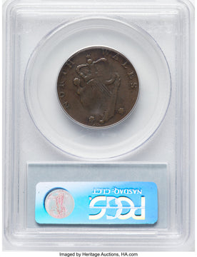 1795 Washington North Wales Halfpenny Plain Edge One Star at Each Side of Harp BN Colonials PCGS AU53 (777776003)