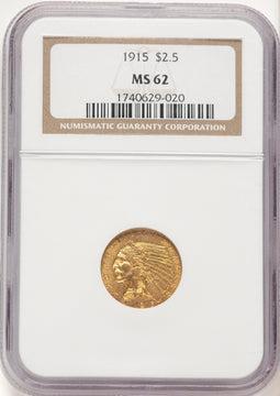 1915 $2.50 Indian Quarter Eagle NGC MS62 (777777014)