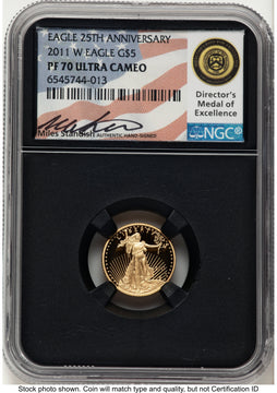 2011-W Proof Gold Eagle 1/10 oz Miles Standish NGC PF70